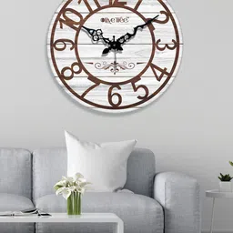 OLIVE TREE White & Brown Printed Analogue Contemporary Wall Clock-image-43