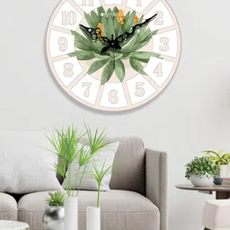 OLIVE TREE White & Green Printed Analogue Contemporary Wall Clock-image-76
