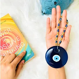 JASMEY HOMES Blue Evil Eye Wall Hanging Ornament-57
