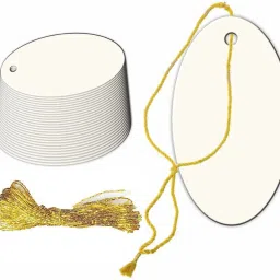 Handmade Tag Craft Paper with Golden String for Gift, Birthday, Thanksgiving Tag Greeting Card-image-5