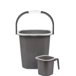 Pastel Grey 25 Ltr Polypropylene Bucket Set (Set of 2) by Regalo-picture-15
