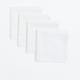 H&M White 4-Pack Cotton Napkins-image-71
