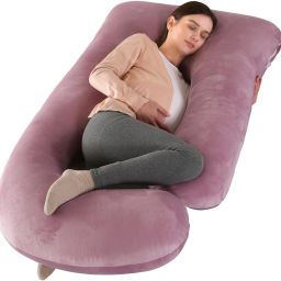 ultra soft j shaped pillow Microfibre, Polyester Fibre Solid Pregnancy Pillow Pack of 1-image-95