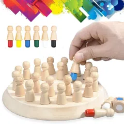 Wooden Memory Match Stick Chess Game Wooden Chess Game 5 cm Chess Board-0