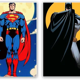art recall Batman and superman poster Photographic Paper-picture-0