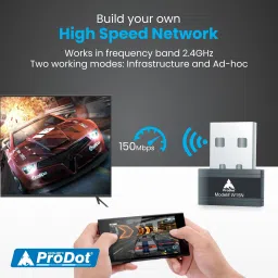 PRODOT 150Mbps 2.4GHz USB WiFi Adapter, Nano WiFi Dongle USB Adapter image 2