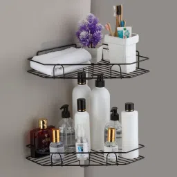 Self-Adhesive Shelves for Corner Walls for Bathroom Organizer Shelf with Sticker Iron Wall Shelf-image-91