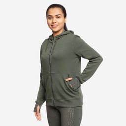 Women Warm Hooded Running Jacket 500 - Dark Green-image-14