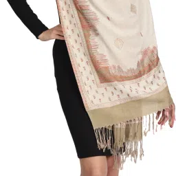 Woven Wool Blend Women Multicolor Stole-image-50