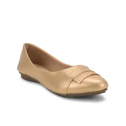 SALARIO Women Gold-Toned Solid PU Ballerinas-image-92