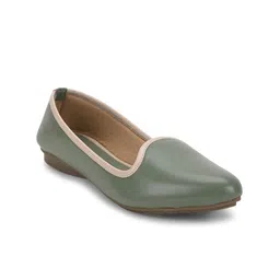 SALARIO Women Olive Green Solid PU Ballerinas-image-36
