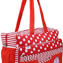 Cotton Multiuses Dot Print Mothers Bag/Diapers Bags With Handle(Red) Mothers Bag-image-42