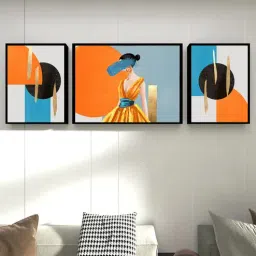 Art Street Lady Figurative Modern Art 3 Canvas Set Art Print Painting-picture-48