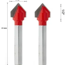 12.5 X 12.5 MM V Grooving Router Bits (Shank-8MM) Rotary Bit Set-25