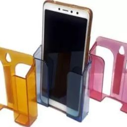 M/S DSNS Wall Mounted Mobile Holder| Mobile Phones Charging Stand Holder | Plastic Wall Mount Charging Stand Mobile wall stand (Red & Yellow, Blue PackOF 3) Mobile Holder-picture-16