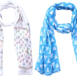 Pure Cotton Hand Painted Multicolor Women Dupatta-image-64