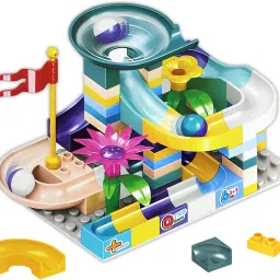 91 PCS Variable Sliding Blocks Marble Race Run, City Building Fun for 3+ Kids-15