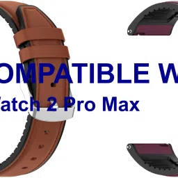 ACM WSM33U22BRPU2998 Pack of 2 Watch Strap Leather Silicone 22mm for Skylia Watch 2 Pro Max Smartwatch (Brown/Purple) Smart Watch Strap-image-53