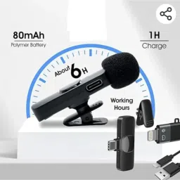 Ad Enterprise AD K8 wireless mic with USB type C foryoutube blogging Camera Microphone image 5