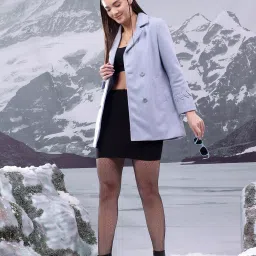 Cotton Blend Solid Coat For Women-image-79