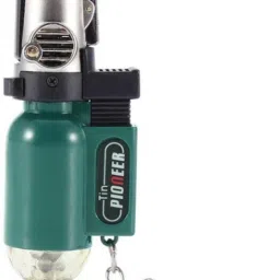 asraw Refillable Cylindrical Shaped Windproof Jet Flame Lighter with Fixed Fire Switch ( Green ) (Without Fuel - Empty Lighter) Pocket Lighter image 2