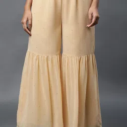 elleven Women Loose Fit Gold Polyester Trousers-picture-46