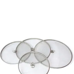 Stainless Steel Food Cover/Milk Cover Jali/Steel Jali/Multipurpose Net Lid Set 8 inch, 6 inch, 7 inch, 9 inch Lid Set, Pack of 4-image-25