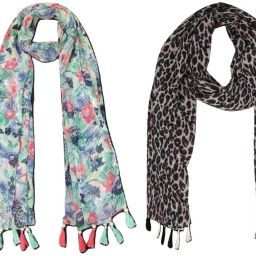 Printed Chiffon Women Multicolor Scarf, Stole, Fancy Scarf-image-76
