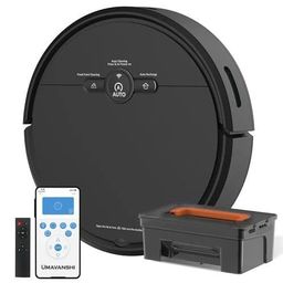 UMAVANSHI Robot Vacuum and Mop Combo, WiFi/App/Alexa, Robotic Vacuum Cleaner with Schedule, 3 in 1 Mopping Robot Vacuum with Watertank and Dustbin, Self-Charging, Slim, Ideal for Hard (Multicolour) image 1