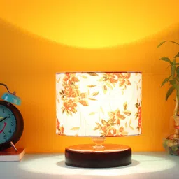 Devansh Multi Wood Table lamp With Wood Brown Base-24