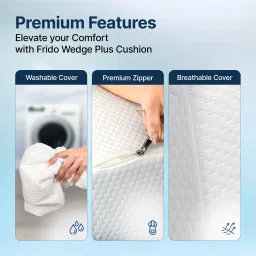 frido Wedge Plus Memory Foam Cushion for Sleeping, Acid Reflux Relief & Leg Elevator Back / Lumbar Support image 5