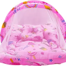 Cotton Infants Washable Baby Mosquito Pink Net with Soft Pillow Mosquito Net-18