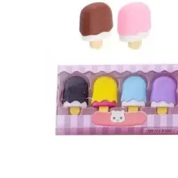 cassava Unicorn Stationery HB Pencil Sharpener Cap & 6 Ice Cream Eraser Eraser image 2