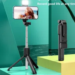 BUFONA Multifunctional Selfie Sticks Tripod Stand with Detachable Remote & LED Light Tripod, Tripod Kit, Monopod, Monopod Kit, Tripod Clamp image 5