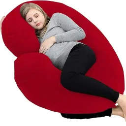 C shape Polyester Fibre Solid Pregnancy Pillow Polyester Fibre Stripes Pregnancy Pillow Pack of 1-image-58