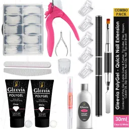 PolyGel Nail Art Quick Building - Quick Nail Extension Gel Clear & White (Combo Kit)-image-39