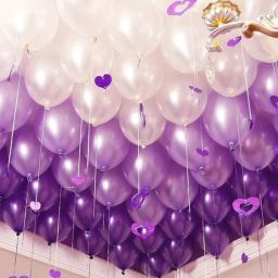 Solid Hd/Metalic 100 Ballons Purple,White For Kids/Adult/Party/Birthday Decorations Balloon-image-38