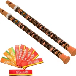 Bansuri Shape Pichkari for Kids Holi & Pool Party(2 Pichkari+ 20 Holi Cap) Water Gun-image-67