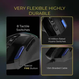 EVOFOX Blaze 12800 DPI Gaming Sensor and 8 Buttons RGB Wired Ambidextrous OpticalGaming Mouse image 5