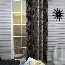 152 cm (5 ft) Polyester Semi Transparent Window Curtain Single Curtain-4