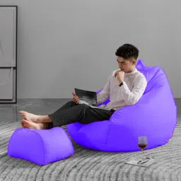 giglick 4XL Bean Bag With Relaxing Curve Footrest Filled With Beans Bean Bag Chair With Bean Filling image 2