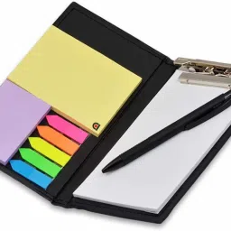 Desk Notepad Memo Holder with Colorful Sticky Notes Set Gift with Pen (White) Pocket-size Memo Pad NO 50 Pages-26