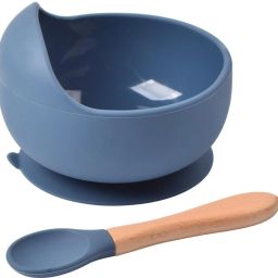 Silicone Vegetable Bowl Silicone Baby Bowls with Spoon, Curved Walls for Self-Feeding-image-67