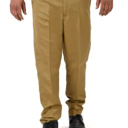 Men Regular Fit Khaki Cotton Blend Trousers-image-9