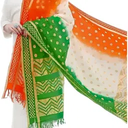 Art Silk Self Design Multicolor Women Dupatta-image-23