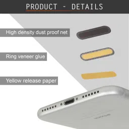 SIMWAY Speaker Protector for Android & iPhone (Long 10/Short 10 PCS) USB Black Anti-dust Plug image 3