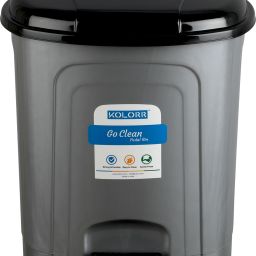 23 L Go Clean Lightweight Pedal Pack of 1 Grey Wastebin For Home/Office Plastic Dustbin-image-4