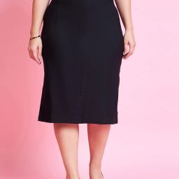 Women Solid Pencil Black Skirt-image-43