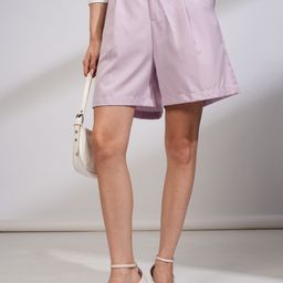 tokyo talkies Solid Women Purple Regular Shorts-picture-37