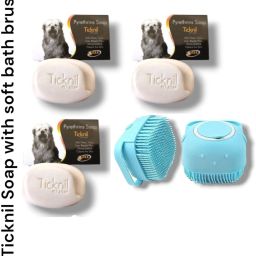 Ticknil General Tick and Flea Soaps Pet Coat Cleanser Pack of 3 with brush 225 ml Pet Coat Cleanser-image-21